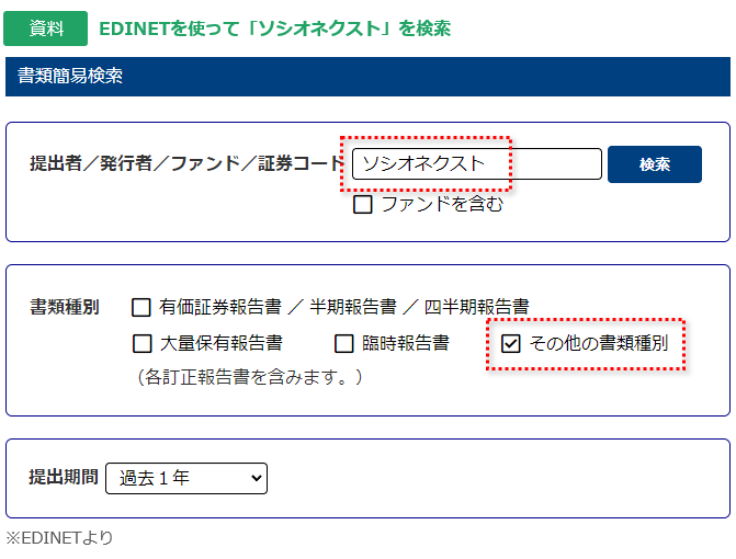 EDINE（金融商品取引法に基づく有価証券報告書等の開示書類に関する電子開示システム）